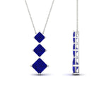 Load image into Gallery viewer, princess-cut-2-carat-3-stone-sapphire-necklace-for-women-in-FDPD854GSABLANGLE1-2.00CT-NL-WG
