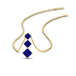 Load image into Gallery viewer, princess-cut-2-carat-3-stone-sapphire-necklace-for-women-in-FDPD854GSABLANGLE1-2.00CT-NL-YG
