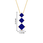 Load image into Gallery viewer, princess-cut-2-carat-3-stone-sapphire-necklace-for-women-in-FDPD854GSABLANGLE1-2.00CT-NL-YG
