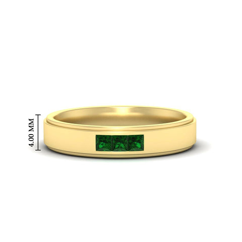 princess-cut-3-stone-emerald-mens-wedding-ring-in-yellow-gold-fdm10340prgemgr-nl-yg-hw