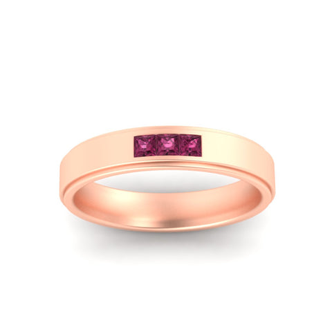 princess-cut-3-stone-pink-sapphire-mens-wedding-ring-in-rose-gold-fdm10340prgsadrpiangle5-nl-rg