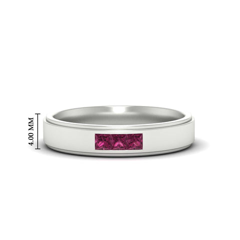 princess-cut-3-stone-pink-sapphire-mens-wedding-ring-in-white-gold-fdm10340prgsadrpi-nl-wg-hw