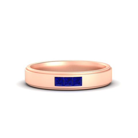 princess-cut-3-stone-sapphire-mens-wedding-ring-in-rose-gold-fdm10340prgsabl-nl-rg