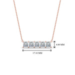 Load image into Gallery viewer, princess-cut-5-stone-diamond-bar-necklace-in-FDPD8413-NL-RG