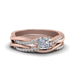 Load image into Gallery viewer, princess-cut-Infinity-twist-diamond-matching-bridal-set-in-14K-rose-gold-FD8253PR-NL-RG
