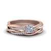 Load image into Gallery viewer, princess-cut-Infinity-twist-diamond-matching-bridal-set-in-14K-rose-gold-FD8253PR-NL-RG
