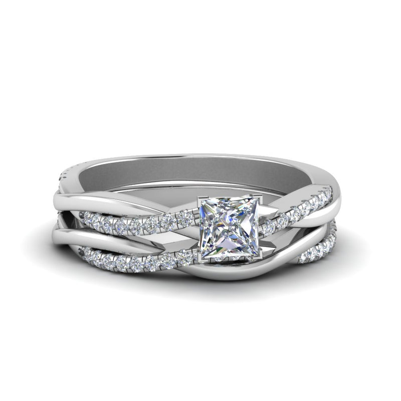 princess-cut-Infinity-twist-diamond-matching-bridal-set-in-14K-white-gold-FD8253PR-NL-WG