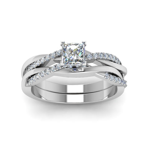 princess-cut-Infinity-twist-diamond-matching-bridal-set-in-14K-white-gold-FD8253PR-NL-WG