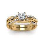 Load image into Gallery viewer, princess-cut-Infinity-twist-diamond-matching-bridal-set-in-14K-yellow-gold-FD8253PR-NL-YG
