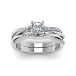 Load image into Gallery viewer, princess-cut-Infinity-twist-diamond-matching-bridal-set-in-950-Platinum-FD8253PR-NL-WG
