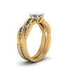 Load image into Gallery viewer, princess-cut-Infinity-twist-diamond-matching-bridal-set-in-14K-yellow-gold-FD8253PR-NL-YG