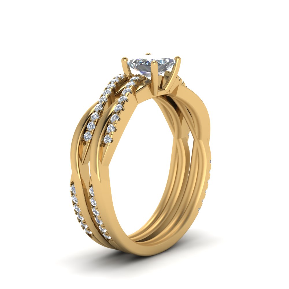 princess-cut-Infinity-twist-diamond-matching-bridal-set-in-14K-yellow-gold-FD8253PR-NL-YG