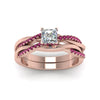 Load image into Gallery viewer, princess-cut-Infinity-twist-diamond-matching-bridal-set-with-pink-sapphire-in-14K-rose-gold-FD8253PRGSADRPI-NL-RG