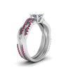 Load image into Gallery viewer, princess-cut-Infinity-twist-diamond-matching-bridal-set-with-pink-sapphire-in-14K-white-gold-FD8253PRGSADRPI-NL-WG