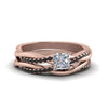 Load image into Gallery viewer, princess-cut-Infinity-twist-matching-bridal-set-with-black-diamond-in-14K-rose-gold-FD8253PRGBLACK-NL-RG
