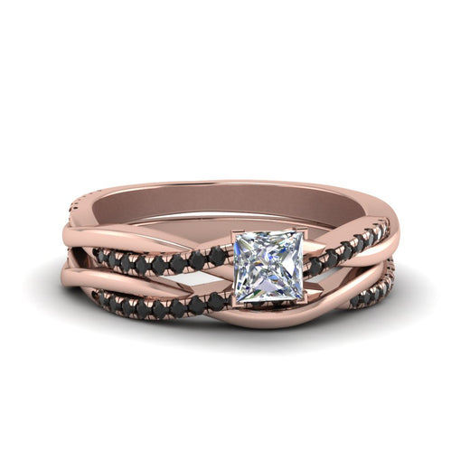 princess-cut-Infinity-twist-matching-bridal-set-with-black-diamond-in-14K-rose-gold-FD8253PRGBLACK-NL-RG