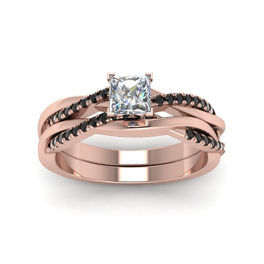 princess-cut-Infinity-twist-matching-bridal-set-with-black-diamond-in-14K-rose-gold-FD8253PRGBLACK-NL-RG