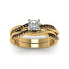 Load image into Gallery viewer, princess-cut-Infinity-twist-matching-bridal-set-with-black-diamond-in-14K-yellow-gold-FD8253PRGBLACK-NL-YG