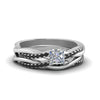 Load image into Gallery viewer, princess-cut-Infinity-twist-matching-bridal-set-with-black-diamond-in-950-Platinum-FD8253PRGBLACK-NL-WG