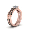Load image into Gallery viewer, princess-cut-Infinity-twist-matching-bridal-set-with-black-diamond-in-14K-rose-gold-FD8253PRGBLACK-NL-RG