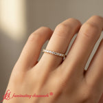 Load image into Gallery viewer, princess-cut-V-prong-diamond-eternity-band-yellow-gold-fdewb10247-model
