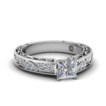 Load image into Gallery viewer, princess-cut-antique-filigree-diamond-ring-in-950-platinum-FDENS3543PRR-NL-WG
