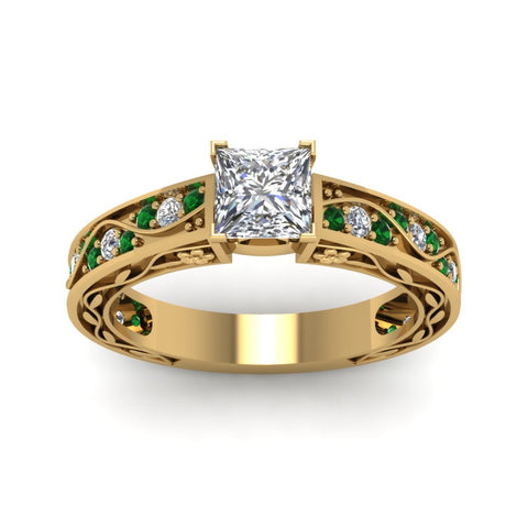 princess-cut-antique-filigree-diamond-ring-with-emerald-in-14K-yellow-gold-FDENS3543PRRGEMGRANGLE5-NL-YG_b84c4991-5ec4-4c21-b711-ca20b21594ef