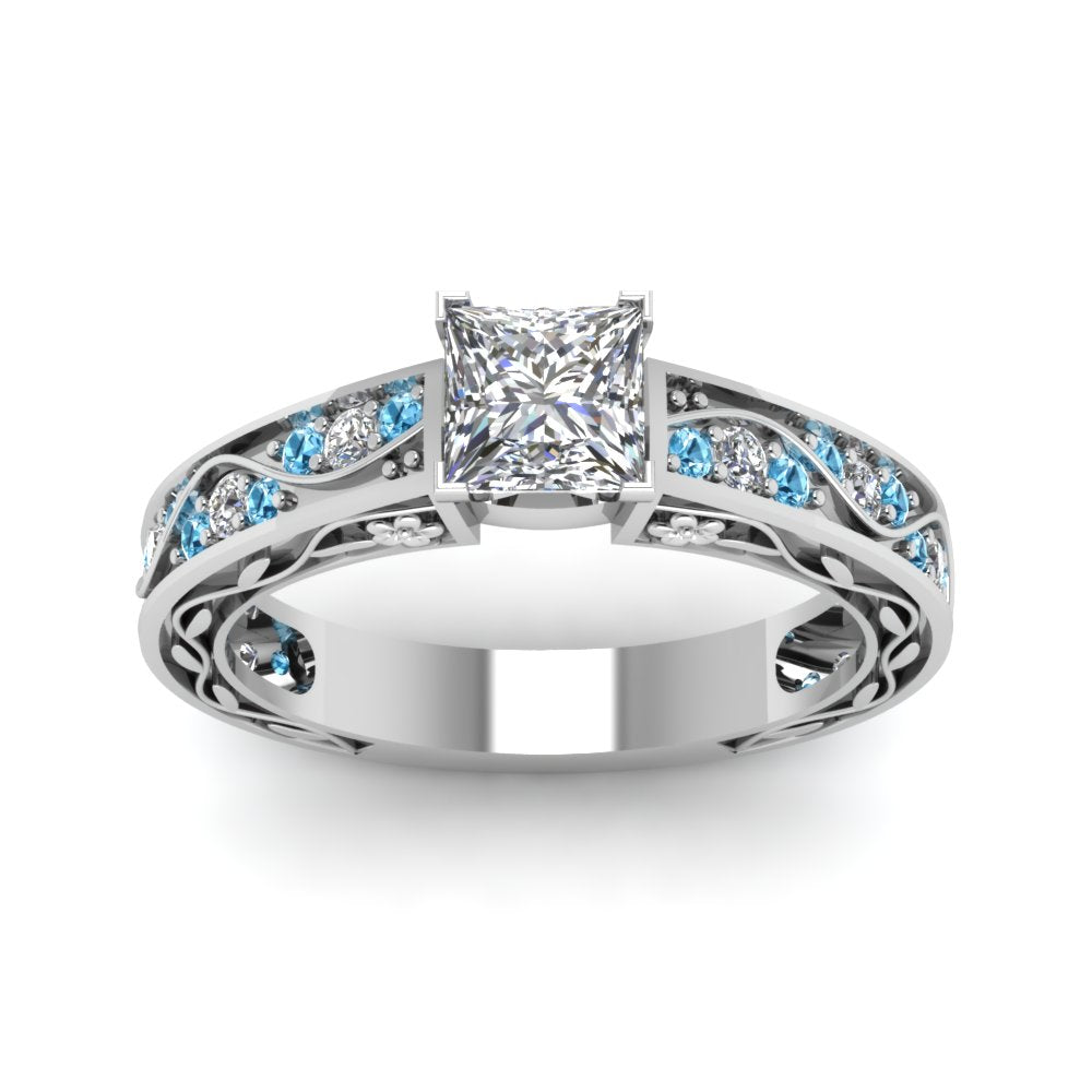 princess-cut-antique-filigree-diamond-ring-with-ice-blue-topaz-in-950-platinum-FDENS3543PRRGICBLTOANGLE5-NL-WG