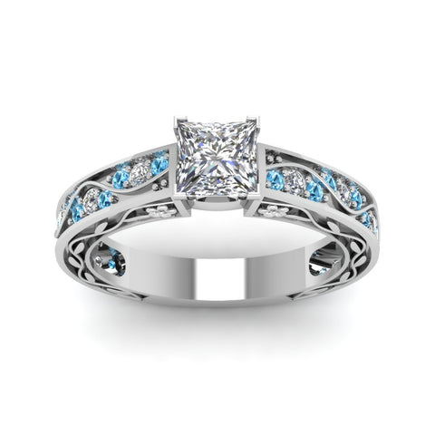princess-cut-antique-filigree-diamond-ring-with-ice-blue-topaz-in-950-platinum-FDENS3543PRRGICBLTOANGLE5-NL-WG_7b24bc4c-943a-49b5-8cbb-e3061b1ffc75