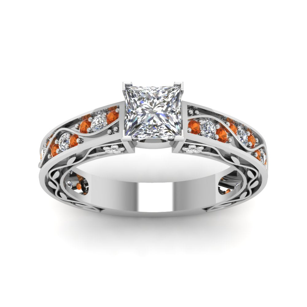 princess-cut-antique-filigree-diamond-ring-with-orange-sapphire-in-950-platinum-FDENS3543PRRGSAORANGLE5-NL-WG