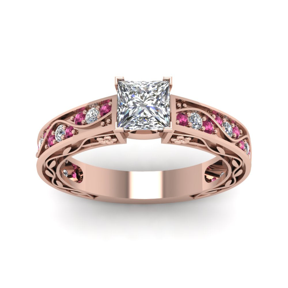 princess-cut-antique-filigree-diamond-ring-with-pink-sapphire-in-14K-rose-gold-FDENS3543PRRGSADRPIANGLE5-NL-RG