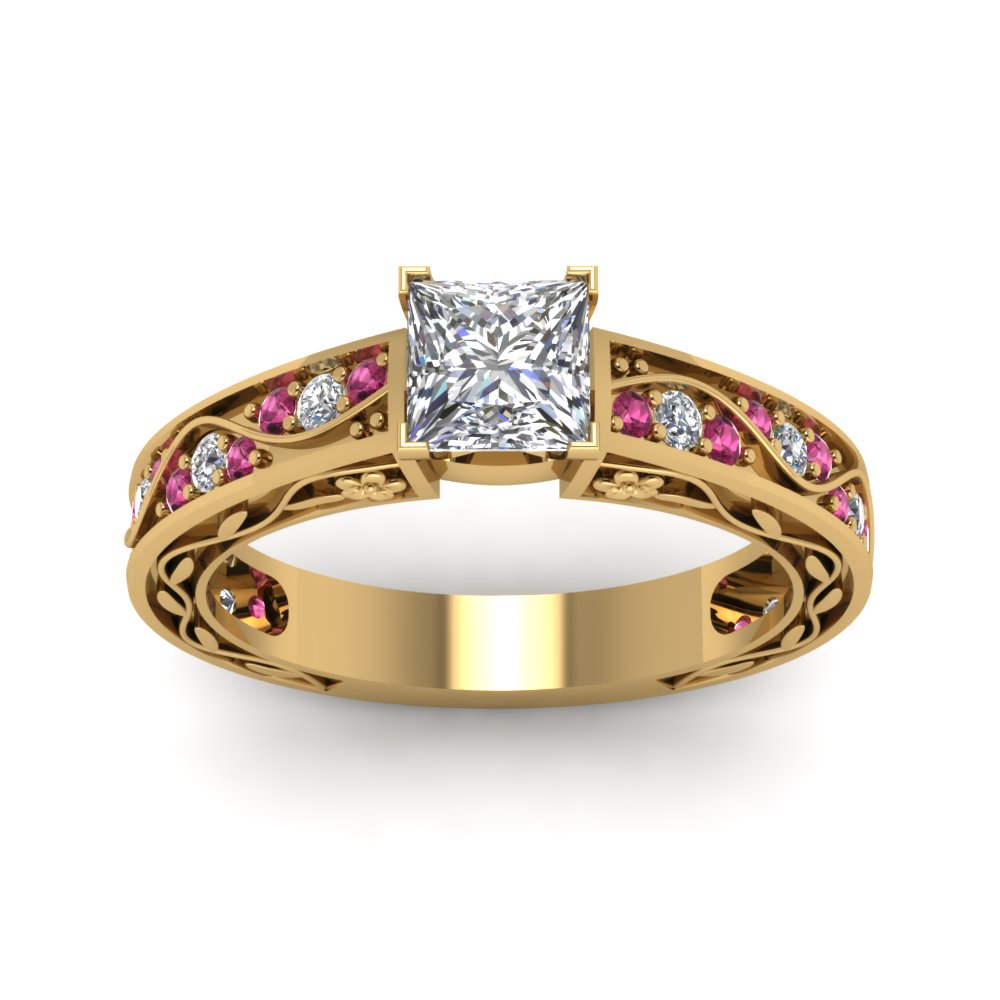 princess-cut-antique-filigree-diamond-ring-with-pink-sapphire-in-14K-yellow-gold-FDENS3543PRRGSADRPIANGLE5-NL-YG