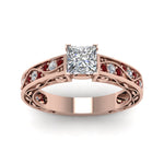 Load image into Gallery viewer, princess-cut-antique-filigree-diamond-ring-with-ruby-in-14K-rose-gold-FDENS3543PRRGRUDRANGLE5-NL-RG

