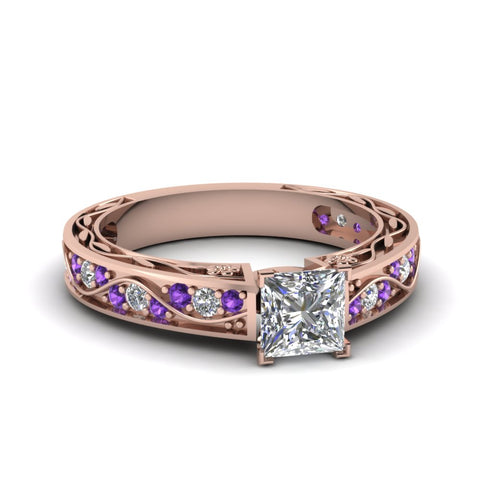 princess-cut-antique-filigree-diamond-ring-with-violac-topaz-in-14K-rose-gold-FDENS3543PRRGVITO-NL-RG_0695487b-b128-4657-aca6-c0cbb25adc8b