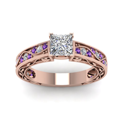 princess-cut-antique-filigree-diamond-ring-with-violac-topaz-in-14K-rose-gold-FDENS3543PRRGVITOANGLE5-NL-RG_0f1c6a34-1582-492b-baf2-d6c8f381c536