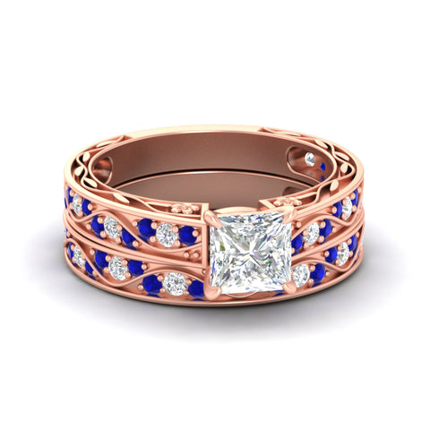 princess-cut-antique-filigree-sapphire-bridal-ring-set-in-rose-gold-fdens3543prgsablsleep-nl-rg.jpg