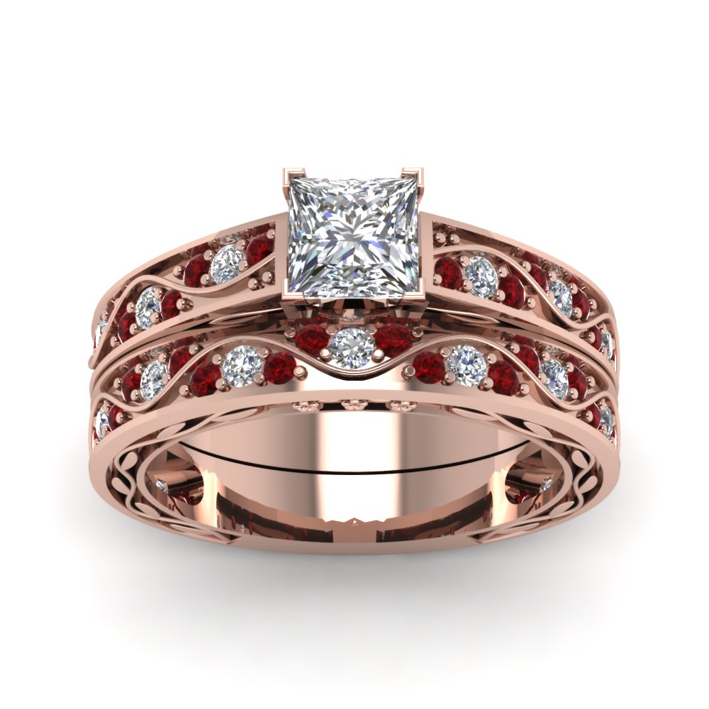 princess-cut-antique-filigree-wedding-ring-set-with-ruby-in-rose-gold-FDENS3543PRGRUDRANGLE5-NL-RG