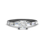 Load image into Gallery viewer, Baguette Thin Band Engagement Ring Princess Cut
