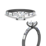 Load image into Gallery viewer, Baguette Thin Band Engagement Ring Princess Cut
