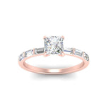 Load image into Gallery viewer, Baguette Thin Band Engagement Ring Princess Cut

