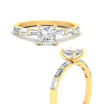 Load image into Gallery viewer, Baguette Thin Band Engagement Ring Princess Cut
