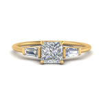 Load image into Gallery viewer, princess-cut-bar-baguette-3-stone-diamond-engagement-ring-in-FDENS100PRR-NL-YG
