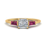 Load image into Gallery viewer, princess-cut-bar-baguette-3-stone-pink-sapphire-engagement-ring-in-FDENS100PRRGSADRPI-NL-YG
