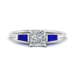 Load image into Gallery viewer, princess-cut-bar-baguette-3-stone-sapphire-engagement-ring-in-FDENS100PRRGSABL-NL-WG
