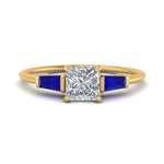 Load image into Gallery viewer, princess-cut-bar-baguette-3-stone-sapphire-engagement-ring-in-FDENS100PRRGSABL-NL-YG

