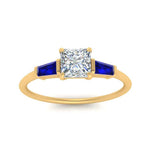 Load image into Gallery viewer, princess-cut-bar-baguette-3-stone-sapphire-engagement-ring-in-FDENS100PRRGSABL-NL-YG
