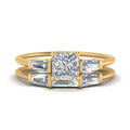 Thumbnail 25 - princess-cut-bar-set-diamond-ring-with-matching-3-baguette-wedding-band-in-yellow-gold-FDENS100PR-NL-YG