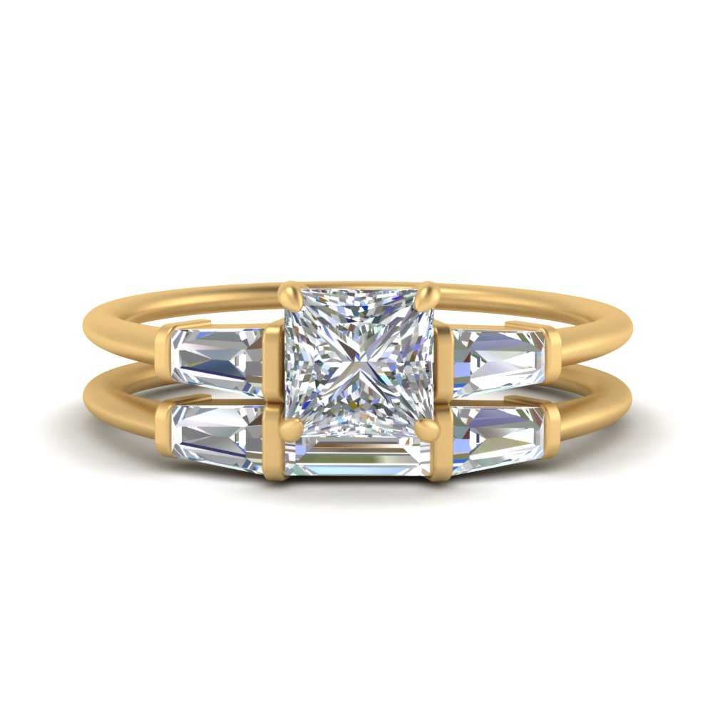 princess-cut-bar-set-diamond-ring-with-matching-3-baguette-wedding-band-in-FDENS100PR-NL-YG