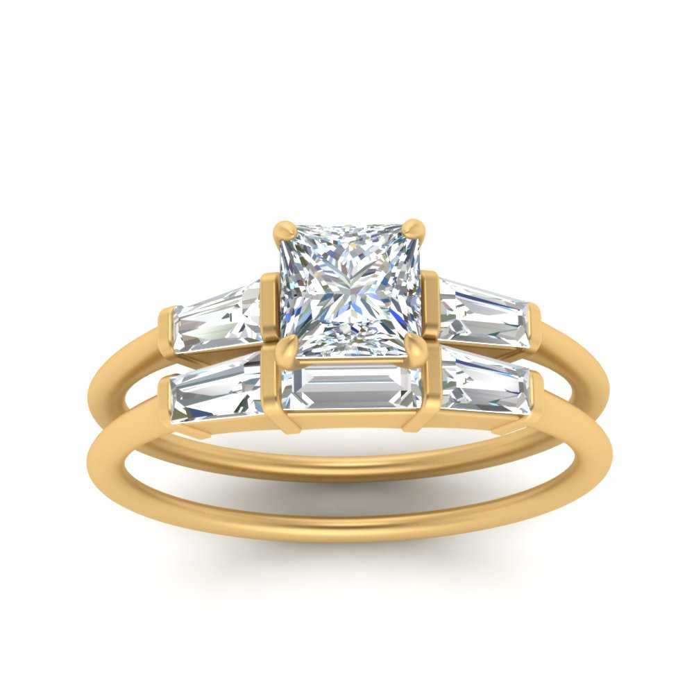 princess-cut-bar-set-diamond-ring-with-matching-3-baguette-wedding-band-in-FDENS100PR-NL-YG