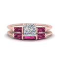 Thumbnail 7 - princess-cut-bar-set-pink-sapphire-ring-with-matching-3-baguette-wedding-band-in-rose-gold-FDENS100PRGSADRPI-NL-RG